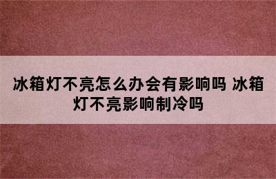 冰箱灯不亮怎么办会有影响吗 冰箱灯不亮影响制冷吗